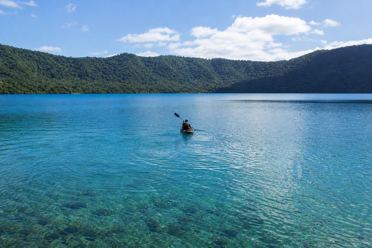 The turquoise crater lake of Laguna de Apoyo